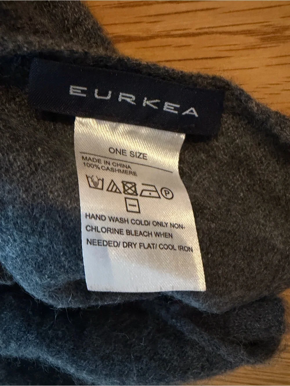 Eureka 100% Cashmere Scarf Unisex Charcoal Gray One Size 76”